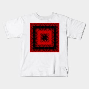 intense red square format design on a black background Kids T-Shirt